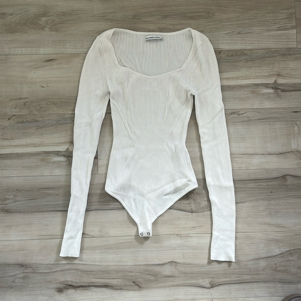 Abercrombie Long Sleeves Ribbed Bodysuit